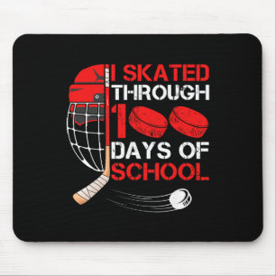 Ich skate durch 100 Tage Schule Eishockey Fan Mousepad