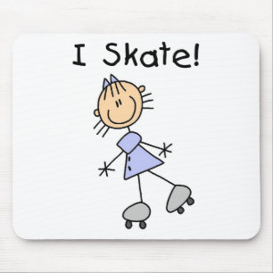 Ich Skate Girl Rollschuhläuferin Mousepad
