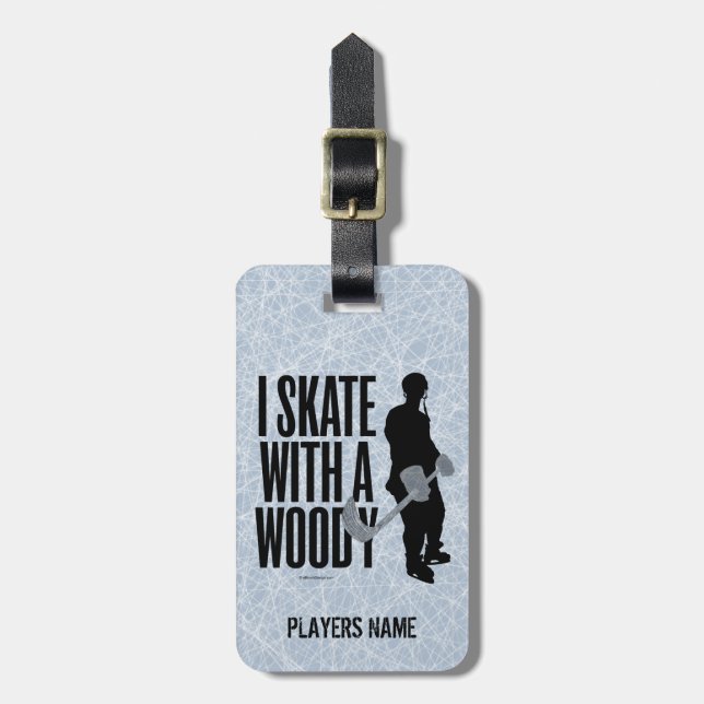 Ich Skate mit einem Gepäckanhänger (Hockey) (Vorderseite vertikal)