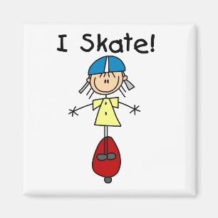 Ich Skate Skateboarding Girl Magnet