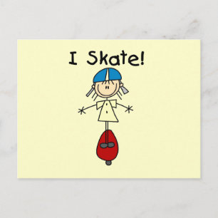 Ich Skate Skateboarding Girl Postkarte