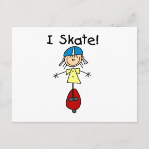 Ich Skate Skateboarding Girl Postkarte