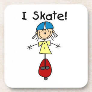 Ich Skate Skateboarding Girl Untersetzer