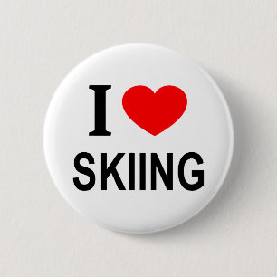 ICH ❤️ SKIFAHREN I LIEBE SKIING I HERZSKIING BUTTON