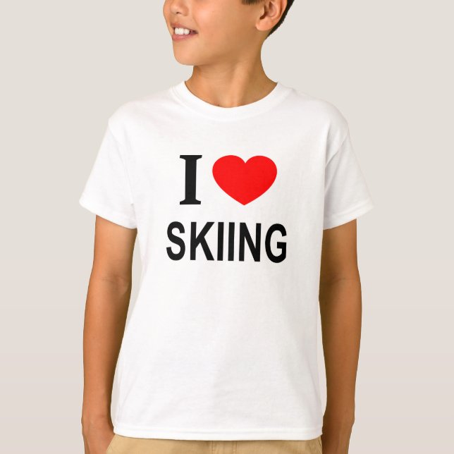 ICH ❤️ SKIFAHREN I LIEBE SKIING I HERZSKIING T-Shirt (Vorderseite)
