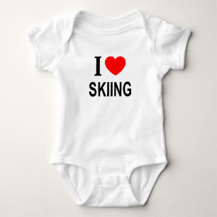 Ich ❤️ SKIFAHREN ICH LIEBE SKIFAHREN ICH MAG SKIFA Baby Strampler