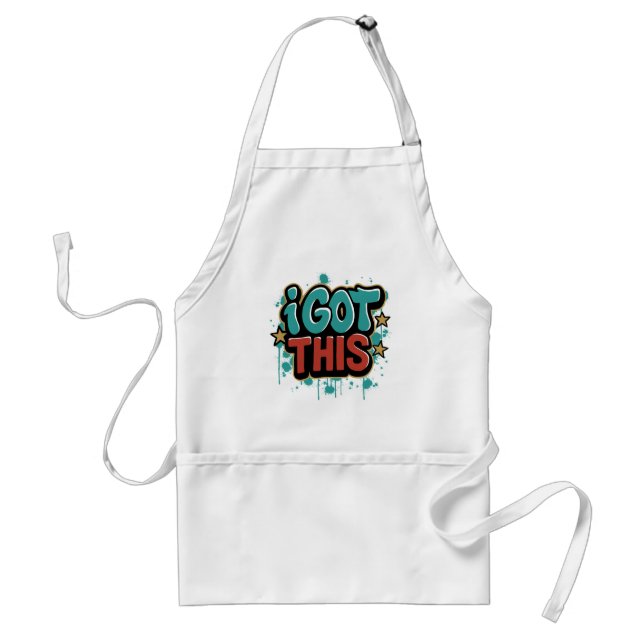 ICH SORG DAFÜR Graffiti-Style-Motiv-Typografie  Schürze (Vorne)