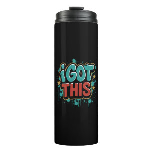 ICH SORG DAFÜR Graffiti-Style Motivations-Typograf Thermosbecher