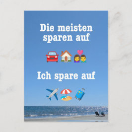 „Ich spare auf … Reisen!“ Postkarte