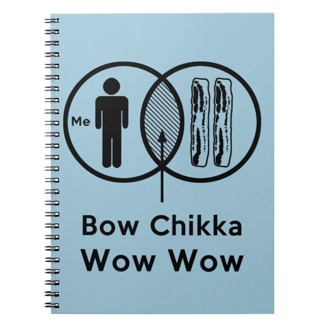 Ich + Speck = Bogen Chikka wow wow Notizblock (Vorderseite)