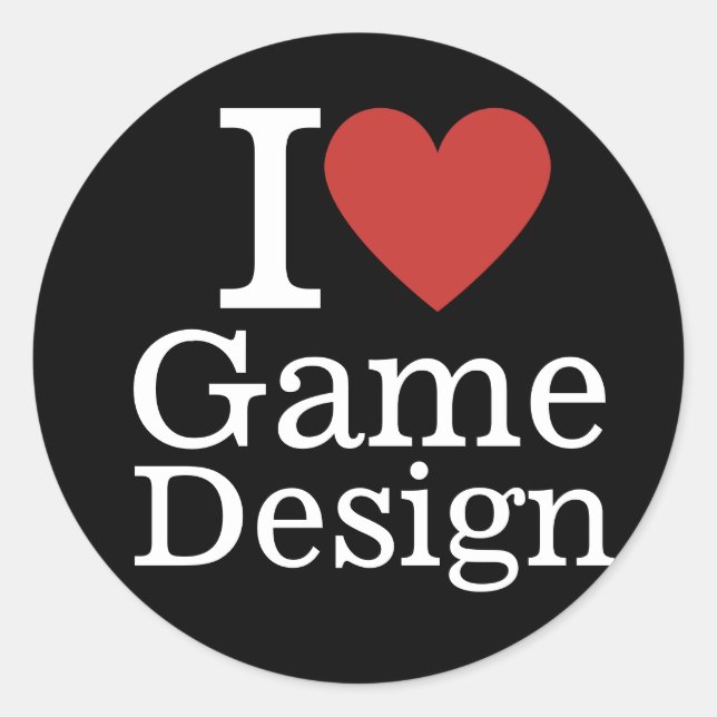 Ich ❤️ Spieldesign für Studenten/Fakultät CUSTOM Runder Aufkleber (Vorderseite)