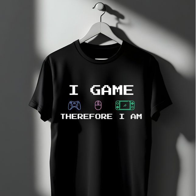 Ich Spiele, Also Bin Ich Pixel Art Gamer T-Shirt (Von Creator hochgeladen)
