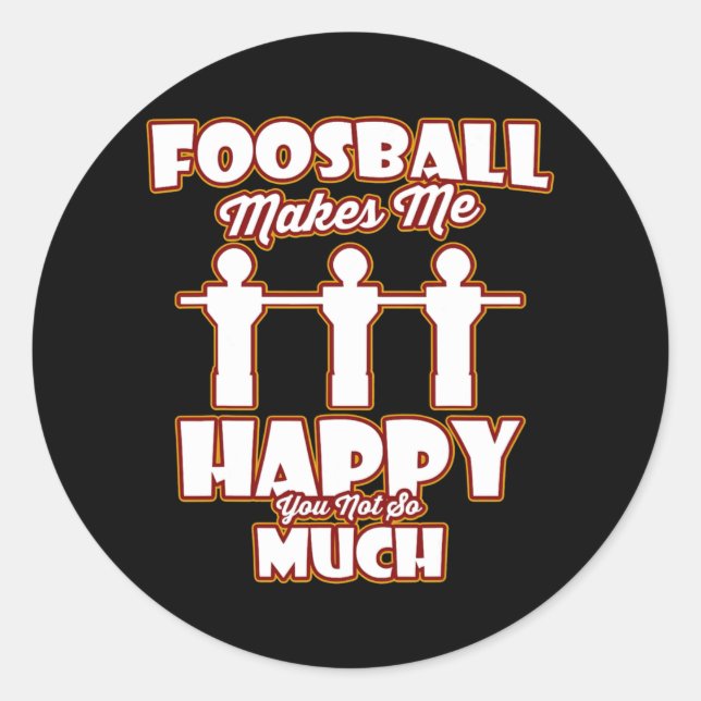 Ich spiele am Fußball-Tisch Real Men spinnen Runder Aufkleber (Vorderseite)