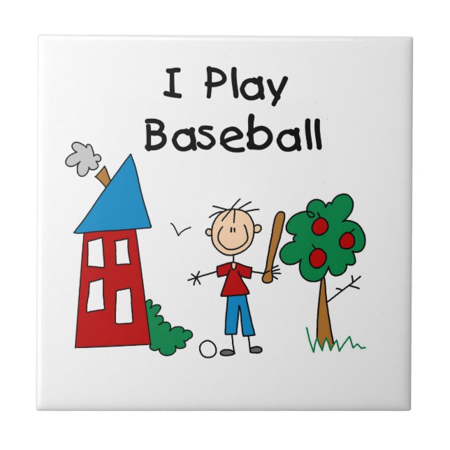 Ich spiele Baseball Fliese (Vorderseite)