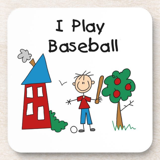 Ich spiele Baseball Getränkeuntersetzer (Vorderseite)