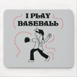 Ich spiele Baseball-Mädchen-T-Shirts und Geschenke Mousepad