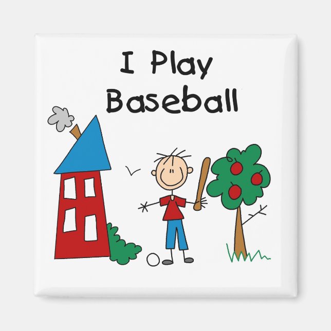 Ich spiele Baseball Magnet (Vorne)