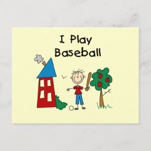 Ich spiele Baseball Postkarte