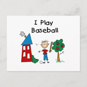 Ich spiele Baseball Postkarte