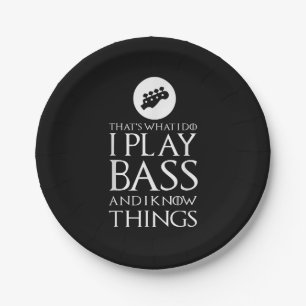Ich spiele Bass Funny Bass Gitarre Pappteller