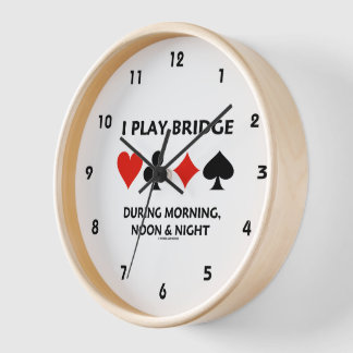Ich spiele Bridge morgens um Mitternacht Anzüge Uhr