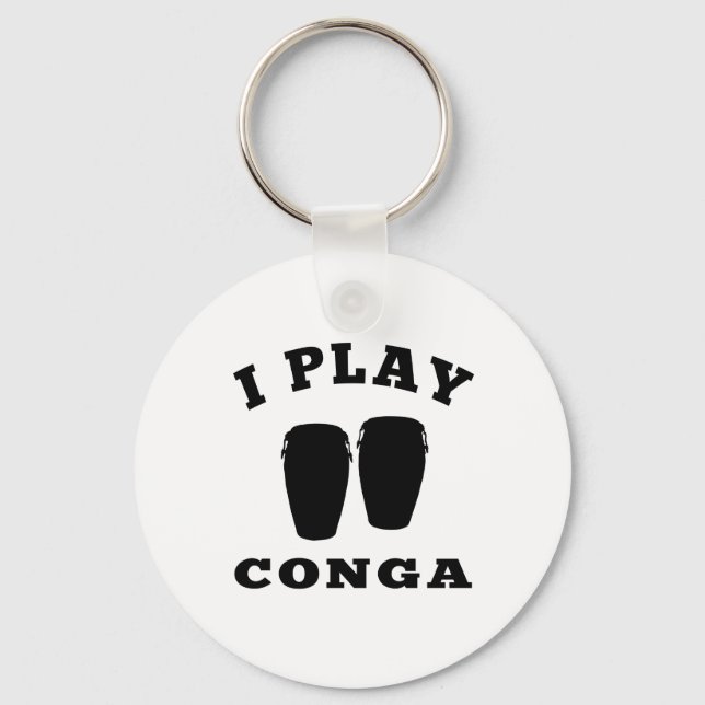 Ich spiele Conga Schlüsselanhänger (Vorderseite)