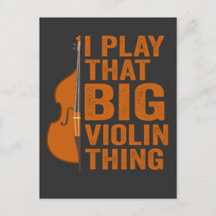 Ich spiele dieses große Violinding Musik Instrumen Postkarte