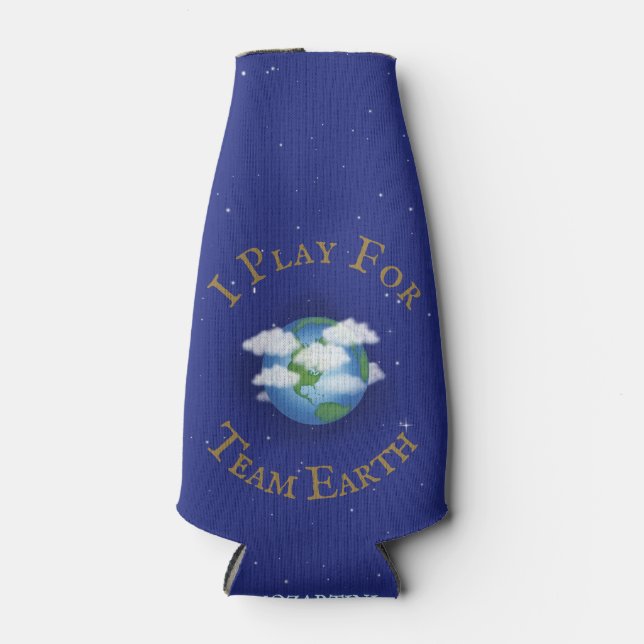 "Ich spiele für Team Earth" Benutzerdefiniertes gl Flaschenkühler (Vorderseite)