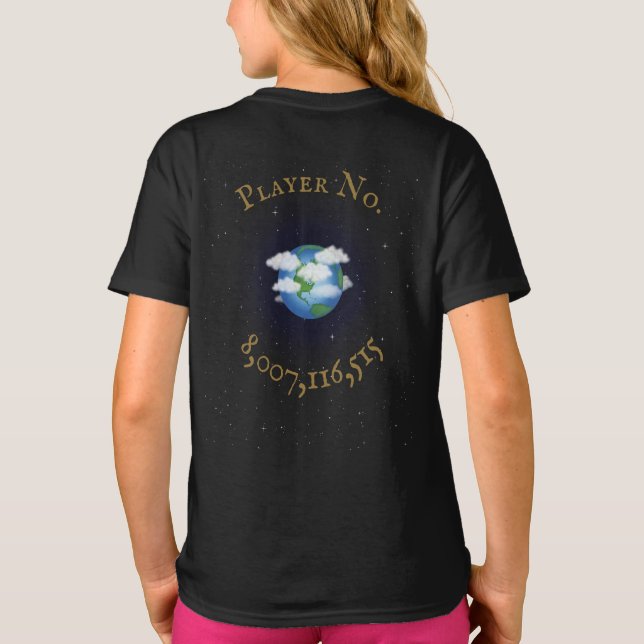 "Ich spiele für Team Earth" Weltbevölkerung indivi T-Shirt (Rückseite)