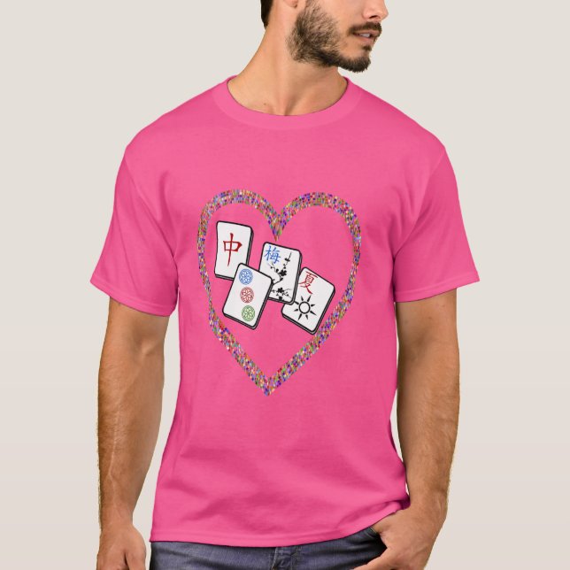 Ich spiele gerne MahJongg- Fun Tile T-Shirt (Vorderseite)