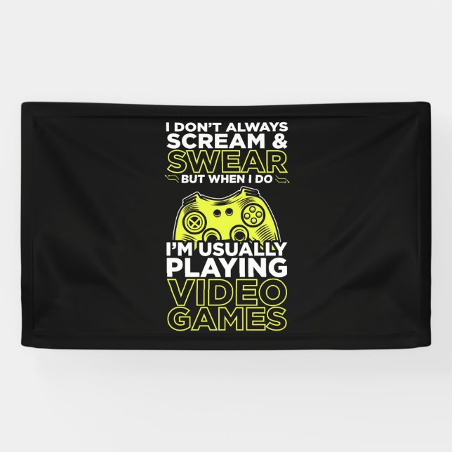 Ich spiele gewöhnlich Videospiele Banner (Horizontal)