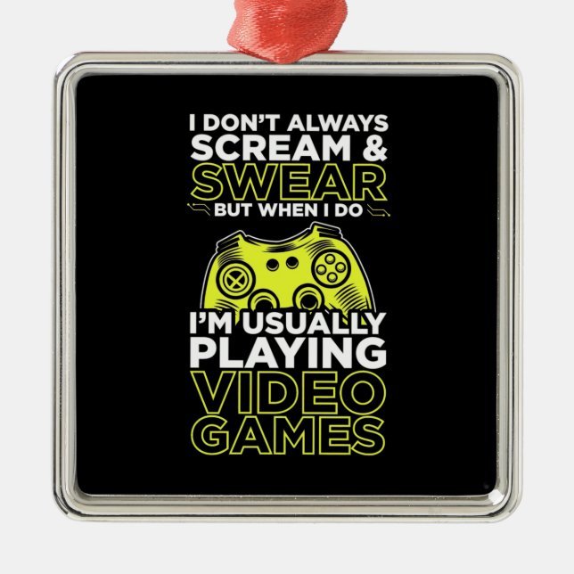 Ich spiele gewöhnlich Videospiele Ornament Aus Metall (Vorne)
