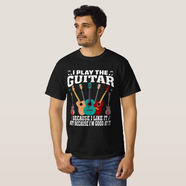 Ich spiele Gitarrenfreundes Gitarrenmusik-T - Shir T-Shirt (Vorne ganz)