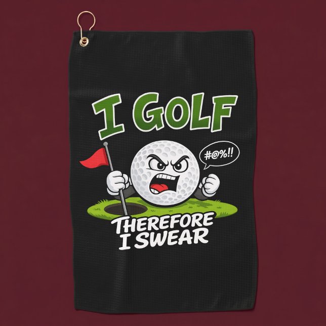 Ich spiele Golf, deshalb fluche ich. Golfhandtuch (Von Creator hochgeladen)