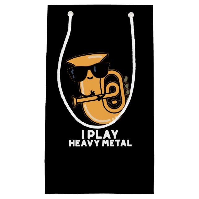 Ich spiele Heavy Metal Funny Tuba Pun Dark BG Kleine Geschenktüte (Vorderseite)