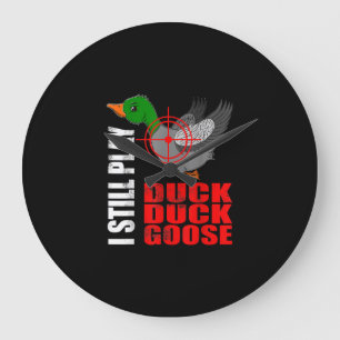 Ich Spiele Immer Noch Duck Duck Goose Lustige Ente Große Wanduhr