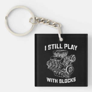 Ich spiele immer noch mit Blöcken Automechaniker Schlüsselanhänger