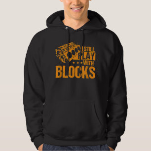 Ich spiele immer noch mit Blöcken Retro Vintag Hoodie