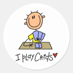 Ich Spiele Karten T-Shirts und Geschenke Runder Aufkleber