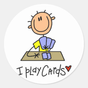 Ich Spiele Karten T-Shirts und Geschenke Runder Aufkleber