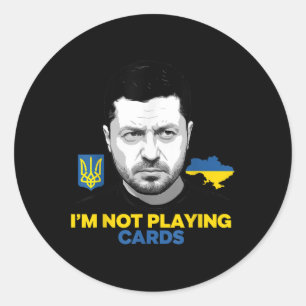 Ich spiele keine Karten für Zelensky Trump-Unterst Runder Aufkleber