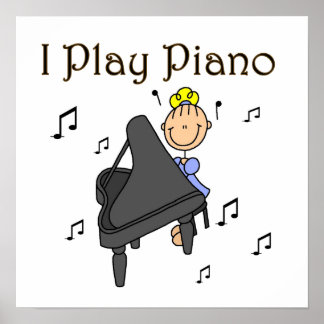 Ich spiele Klavier T - Shirt und Geschenke Poster