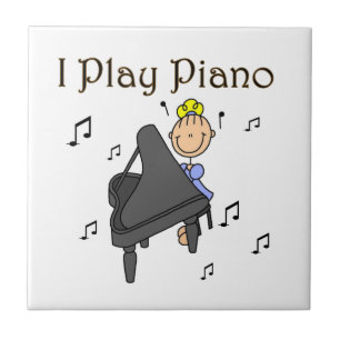 Ich spiele Klavier T-Shirts und Geschenke Fliese