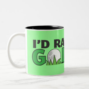 Ich spiele lieber Golf Putt Hole in einem Zweifarbige Tasse