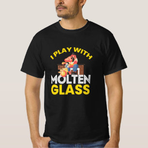 Ich spiele mit Gläser aus geschmolzenem Glas Kuns T-Shirt