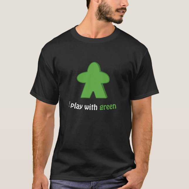 Ich spiele mit Green Meples Board Game T-Shirt (Vorderseite)