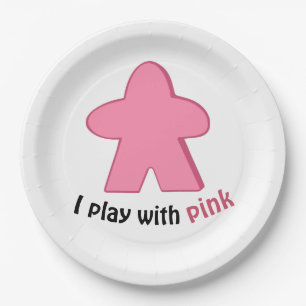 Ich spiele mit Pink Meeples Girl Gender Reveal Par Pappteller