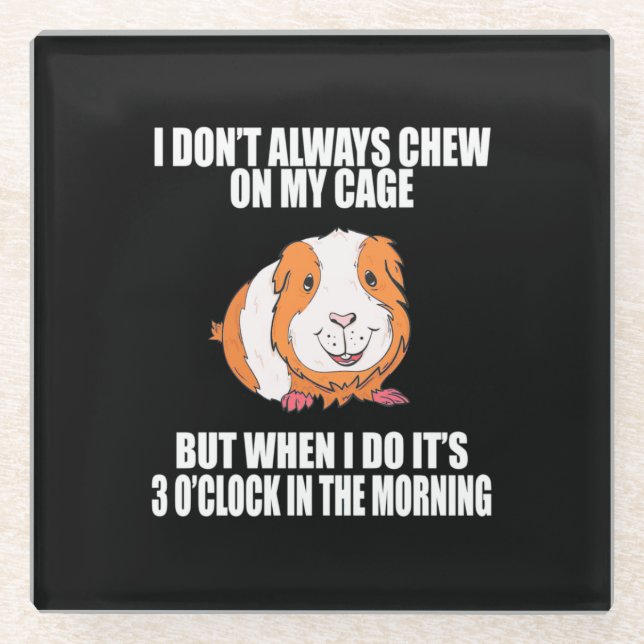 Ich spiele morgens mit Guine Pig Glasuntersetzer (Vorderseite)