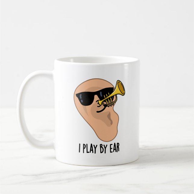 Ich spiele nach Ohren, lustige Musik Kaffeetasse (Links)