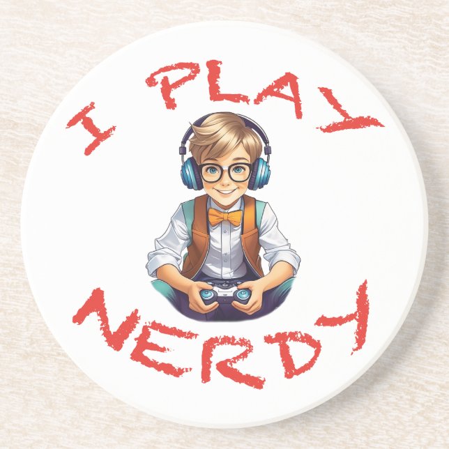 Ich spiele Nerdy Gamer Getränkeuntersetzer (Vorne)